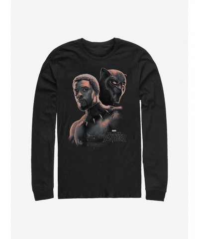 Marvel Black Panther T'Challa Unmasked Long-Sleeve T-Shirt $10.53 T-Shirts