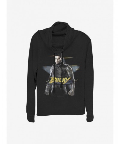 Marvel The Falcon And The Winter Soldier Bucky Cowl Neck Long-Sleeve Girls Top $14.01 Tops