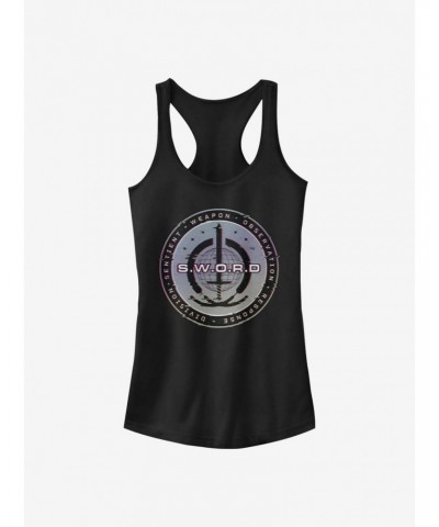 Marvel WandaVision S.W.O.R.D. Digital Logo Girls Tank $8.76 Tanks