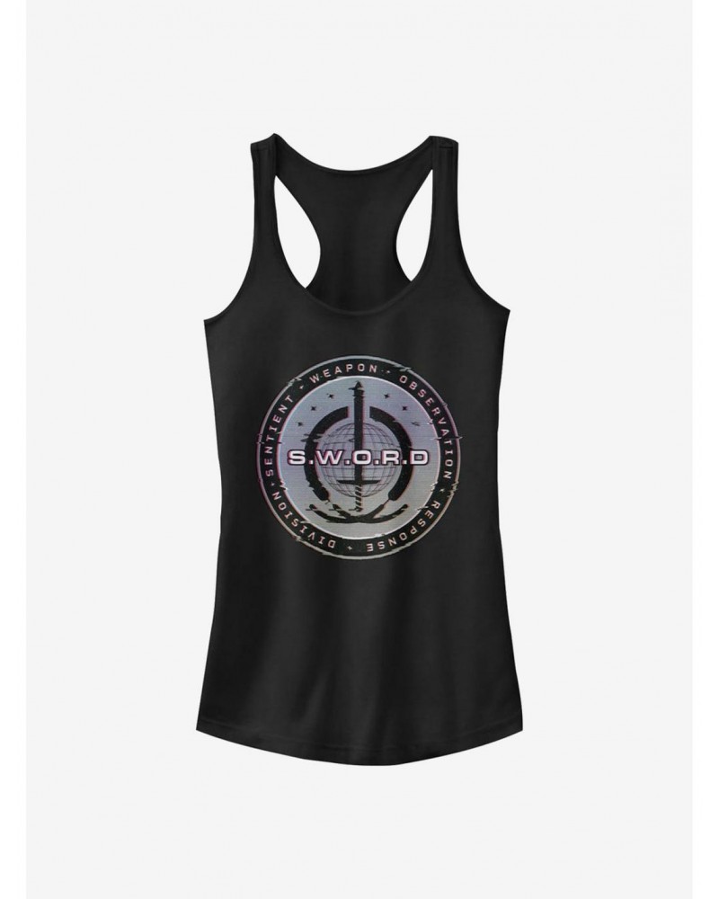 Marvel WandaVision S.W.O.R.D. Digital Logo Girls Tank $8.76 Tanks