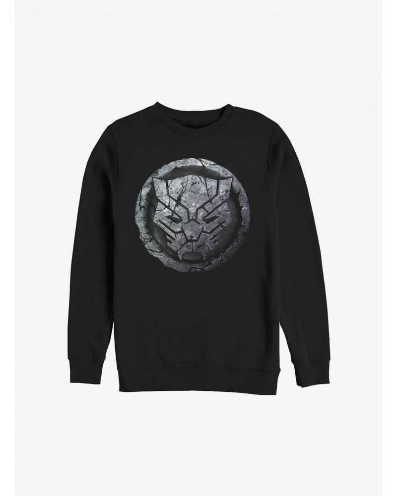 Marvel Black Panther Scratched Stone Sigil Sweatshirt $9.74 Sweatshirts