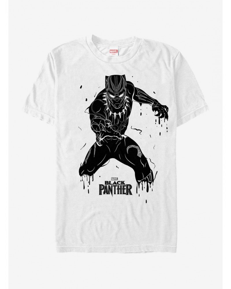 Marvel Black Panther 2018 Drip Pattern T-Shirt $7.07 T-Shirts