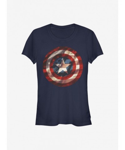 Marvel Captain America Flag Shield Girls T-Shirt $7.37 T-Shirts