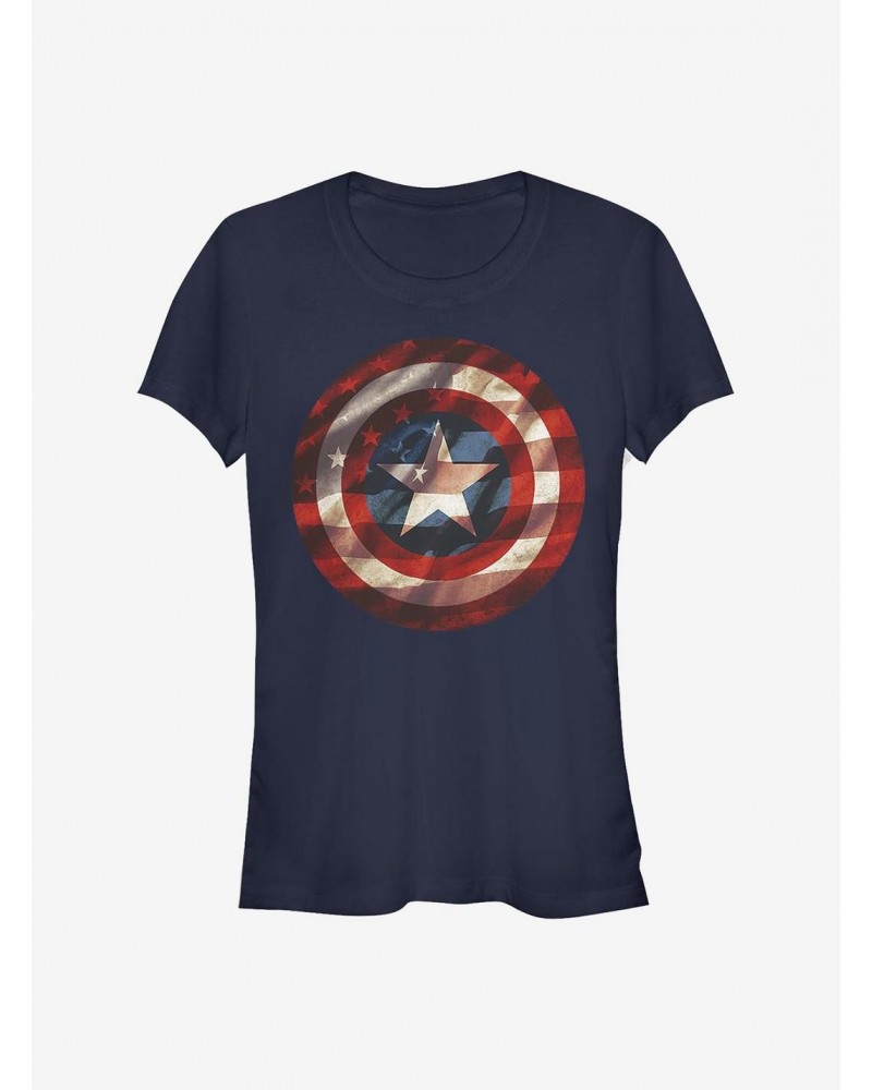 Marvel Captain America Flag Shield Girls T-Shirt $7.37 T-Shirts