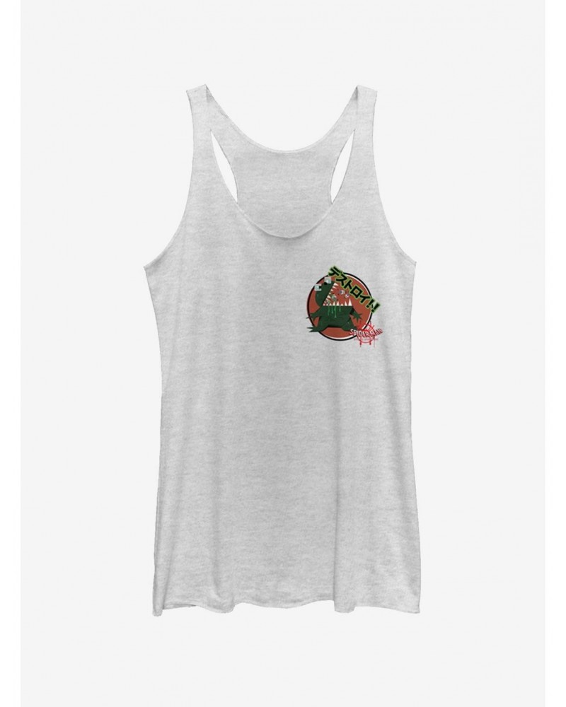 Marvel Spider-Man: Into The Spider-Verse Godzilla Sticker Pocket Heathered Girls Tank Top $10.36 Tops