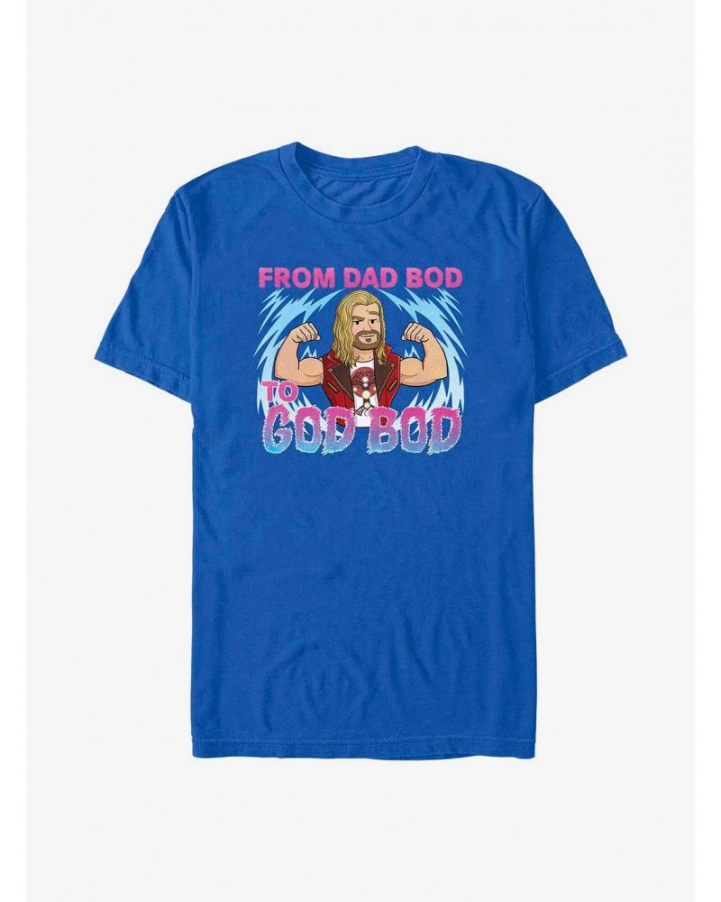 Marvel Thor: Love and Thunder Dad Bod To God Bod T-Shirt $7.07 T-Shirts