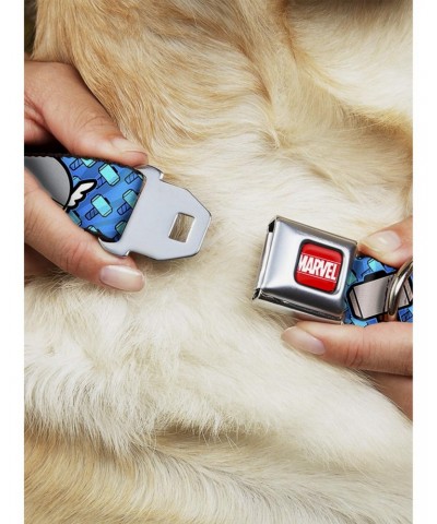 Marvel Thor Kawaii Poses Hammer Monogram Seatbelt Buckle Dog Collar $10.21 Pet Collars