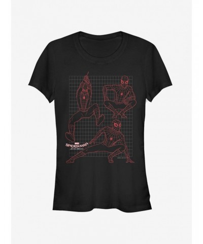 Marvel Spider-Man Homecoming Grid Girls T-Shirt $9.76 T-Shirts