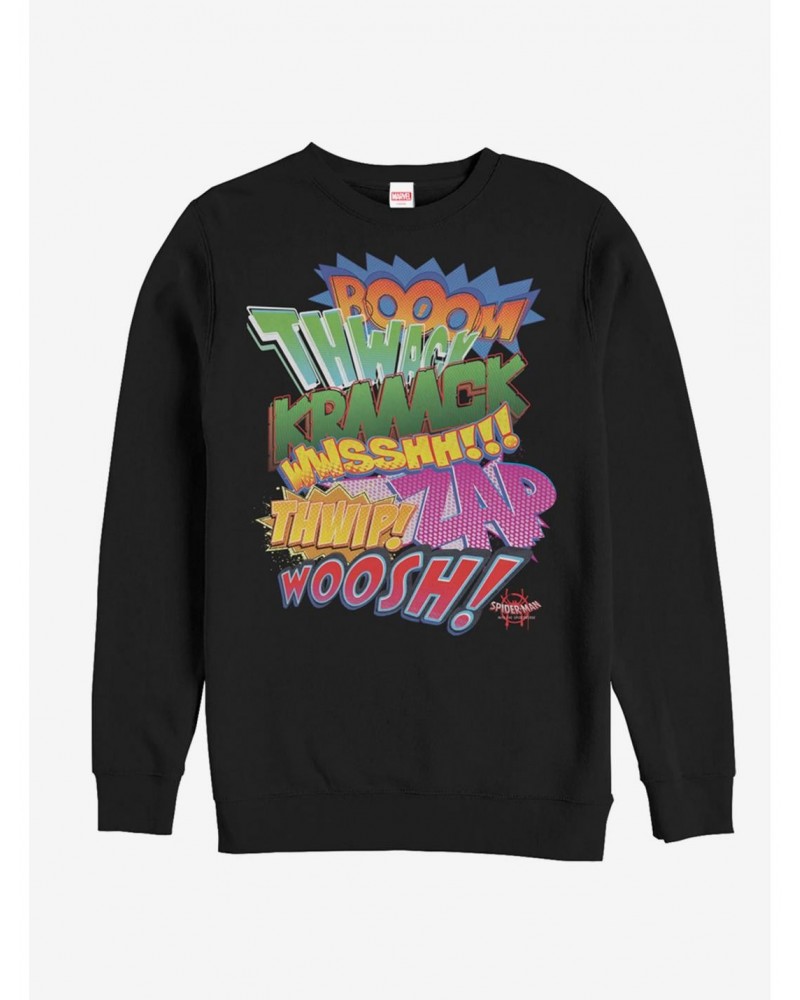 Marvel Spider-Man: Into The Spider-Verse Sound Effects Sweatshirt $10.92 Sweatshirts