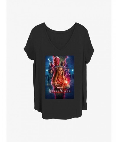Marvel WandaVision Tv Magic Poster Girls T-Shirt Plus Size $10.17 T-Shirts