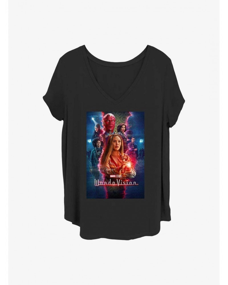 Marvel WandaVision Tv Magic Poster Girls T-Shirt Plus Size $10.17 T-Shirts