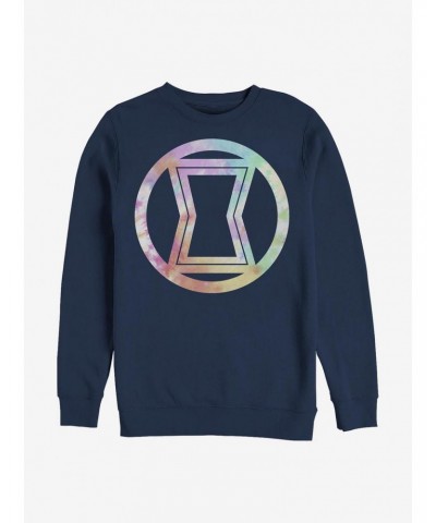 Marvel Black Widow Logo Tie-Dye Crew Sweatshirt $12.69 Sweatshirts
