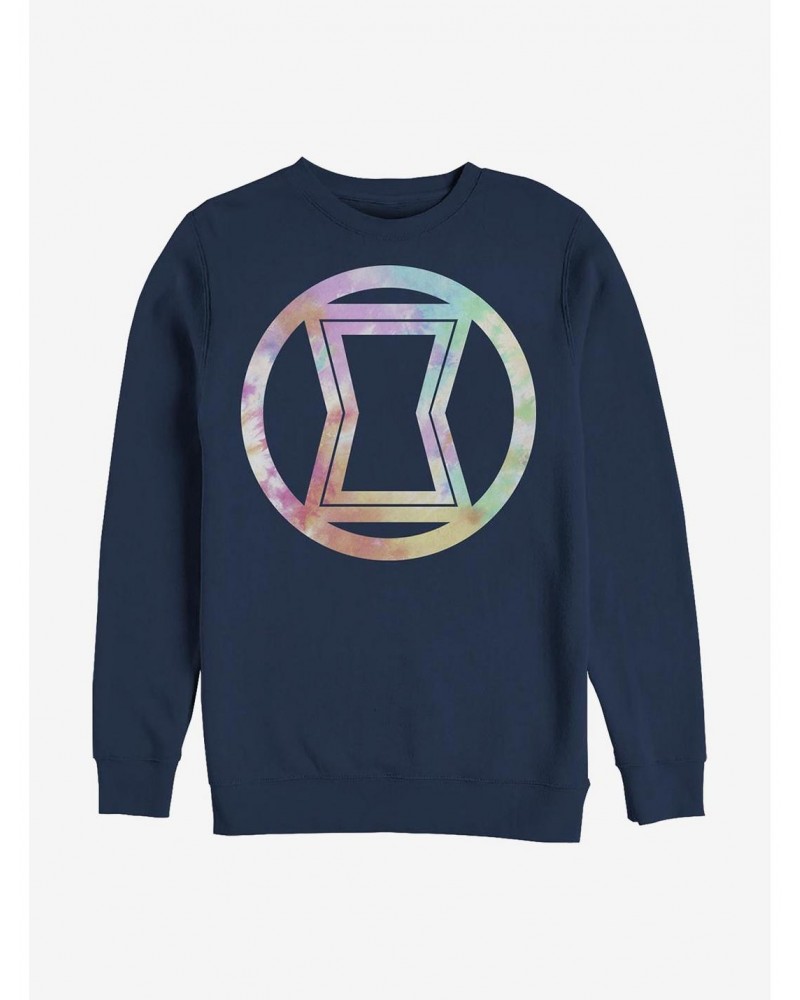 Marvel Black Widow Logo Tie-Dye Crew Sweatshirt $12.69 Sweatshirts