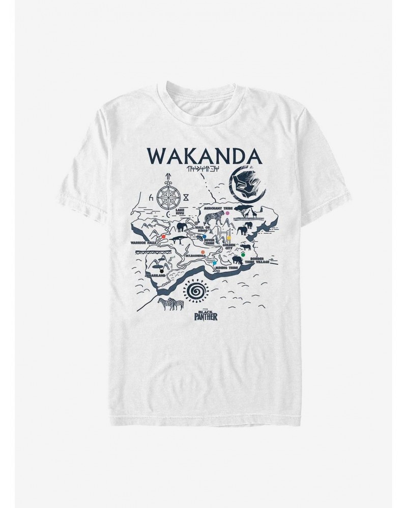 Marvel Black Panther Wakanda Map T-Shirt $8.03 T-Shirts