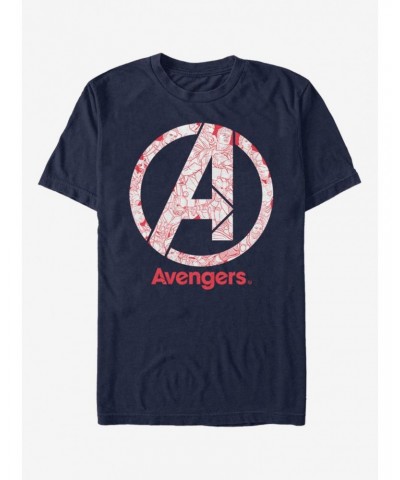 Marvel Avengers Line Art Logo T-Shirt $5.93 T-Shirts