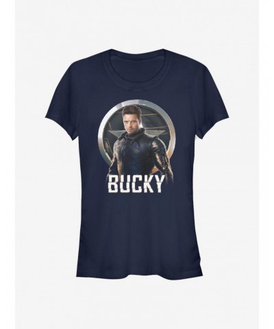 Marvel The Falcon And The Winter Soldier Bucky Emblem Girls T-Shirt $8.17 T-Shirts