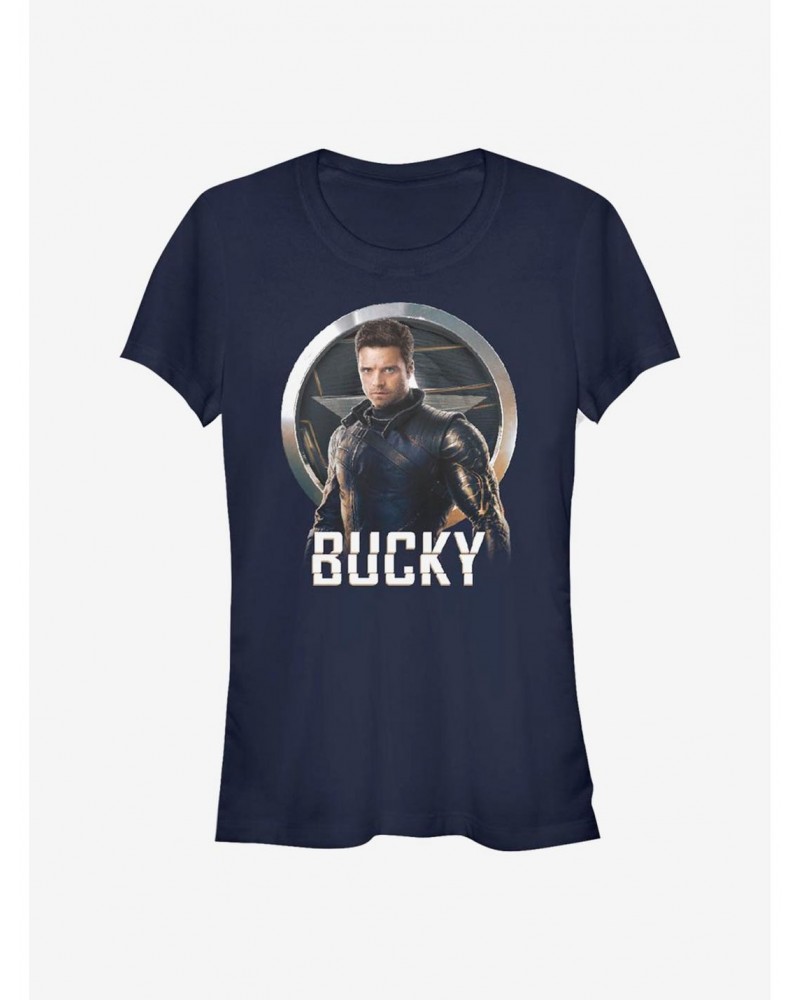 Marvel The Falcon And The Winter Soldier Bucky Emblem Girls T-Shirt $8.17 T-Shirts