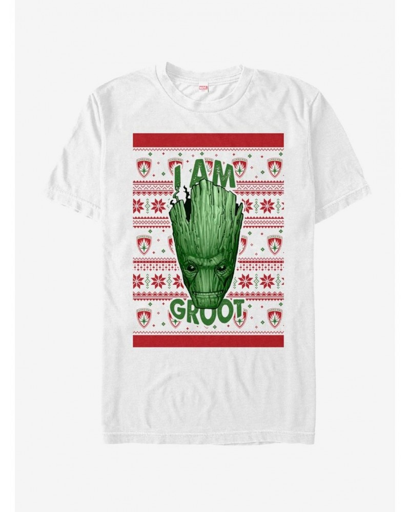 Marvel Guardians Of The Galaxy Groot Xmas Sweater T-Shirt $5.93 T-Shirts