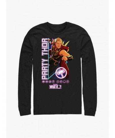 Marvel What If Party Time Thor Long Sleeve T-Shirt $10.26 T-Shirts