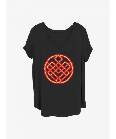 Marvel Shang-Chi and the Legend of the Ten Rings Neon Symbol Girls T-Shirt Plus Size $6.94 T-Shirts