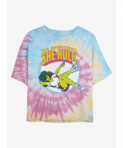 Marvel Hulk Sensational She-Hulk Tie Dye Crop Girls T-Shirt $7.10 T-Shirts
