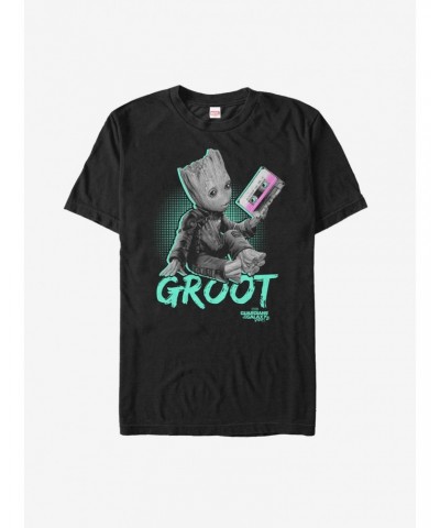 Marvel Guardians of Galaxy Vol. 2 Groot Mix Tape T-Shirt $8.41 T-Shirts