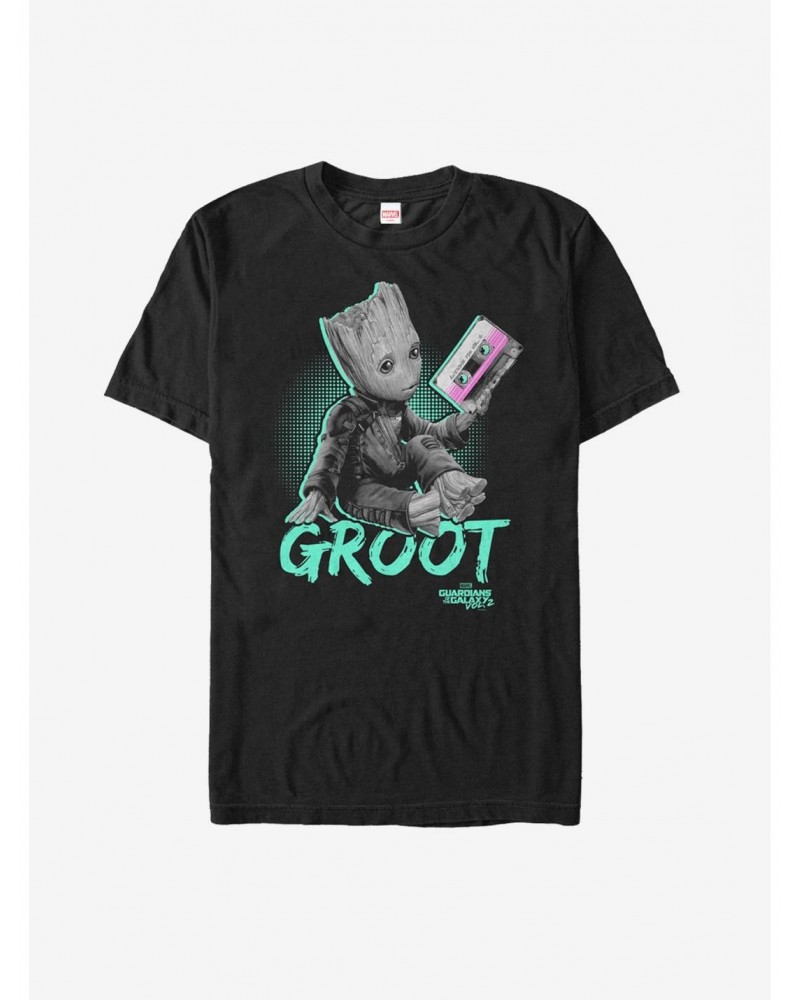 Marvel Guardians of Galaxy Vol. 2 Groot Mix Tape T-Shirt $8.41 T-Shirts