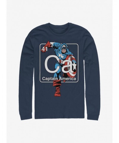 Marvel Captain America Periodic Captain Long-Sleeve T-Shirt $10.79 T-Shirts