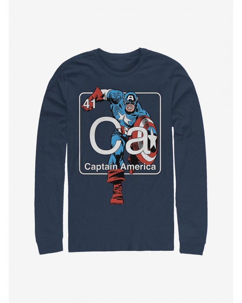 Marvel Captain America Periodic Captain Long-Sleeve T-Shirt $10.79 T-Shirts