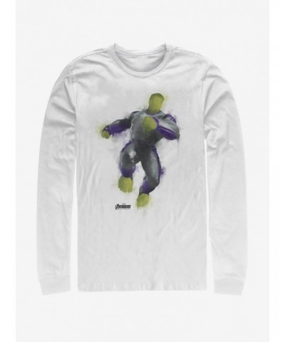 Marvel Avengers: Endgame Hulk Painted White Long-Sleeve T-Shirt $10.00 T-Shirts