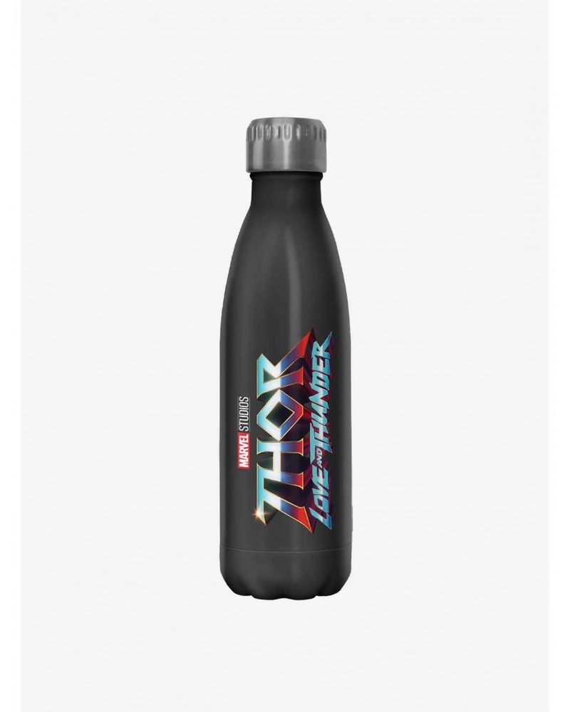 Marvel Thor: Love and Thunder Logo Stainless Steel Water Bottle $9.36 Water Bottles