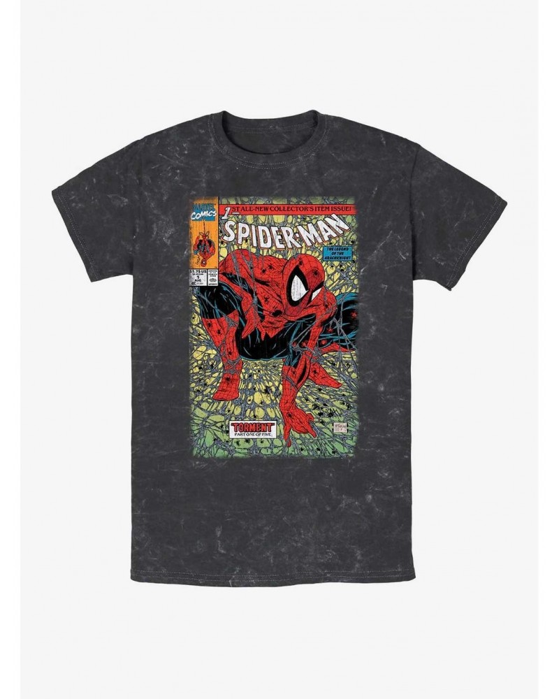 Marvel Spider-Man Spider Comic Mineral Wash T-Shirt $7.46 T-Shirts