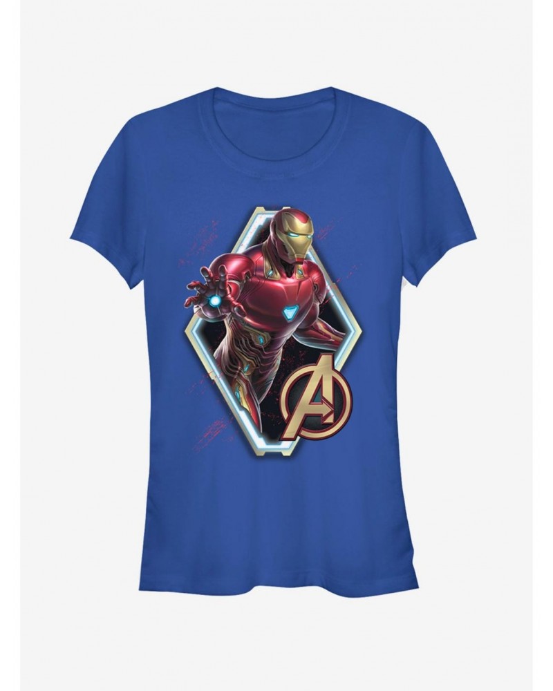 Marvel Avengers: Endgame Iron Man Sun Girls Royal Blue T-Shirt $7.17 T-Shirts