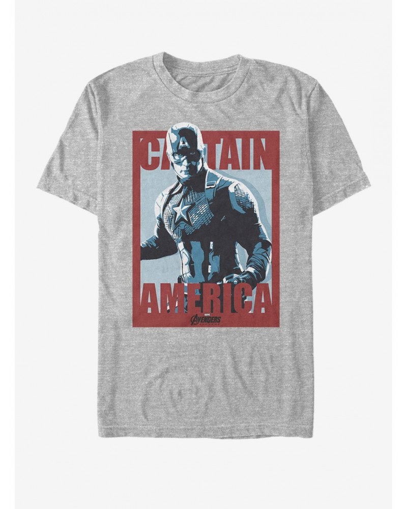 Marvel Avengers: Endgame Captain America Poster T-Shirt $8.41 T-Shirts