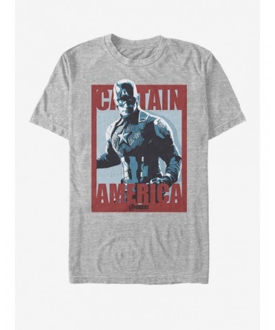 Marvel Avengers: Endgame Captain America Poster T-Shirt $8.41 T-Shirts