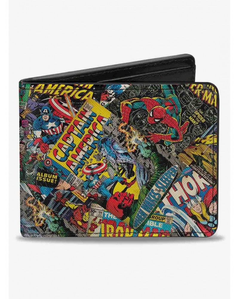 Marvel Retro Marvel Comic Books Stacked Bifold Wallet $10.45 Wallets