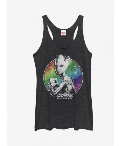 Marvel Avengers: Infinity War Groot Rainbow Girls Tanks $9.32 Tanks