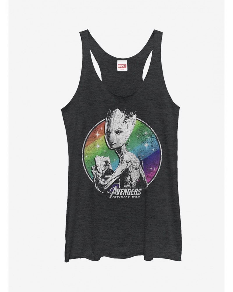 Marvel Avengers: Infinity War Groot Rainbow Girls Tanks $9.32 Tanks