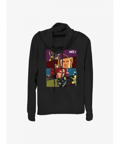 Marvel What If...? Hero Boxes Cowlneck Long-Sleeve Girls Top $12.21 Tops