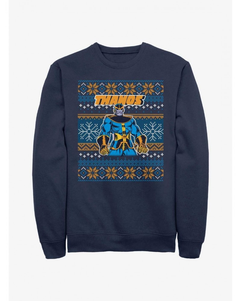 Marvel Thanos Ugly Christmas Sweatshirt $13.87 Sweatshirts