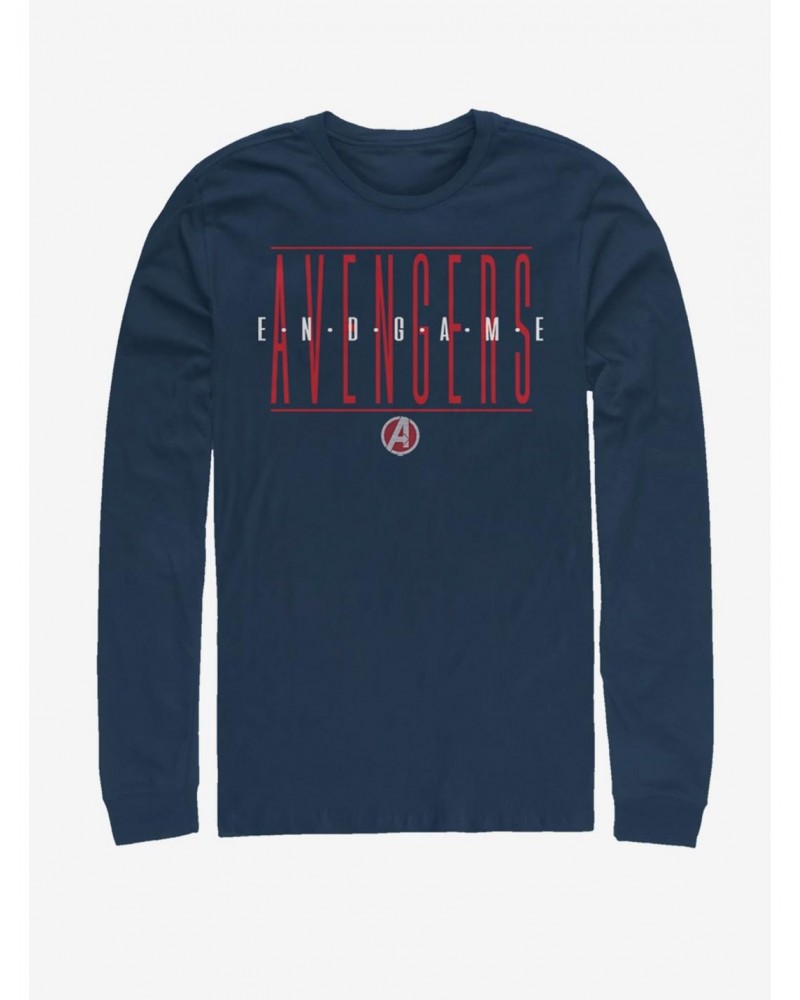 Marvel Avengers: Endgame Strikethrough Text Long-Sleeve T-Shirt $10.53 T-Shirts