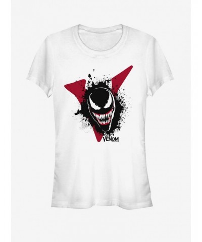 Marvel Venom Film Splatter Portrait Girls T-Shirt $9.96 T-Shirts