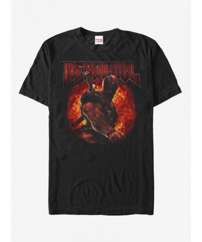 Marvel Deadpool Flames T-Shirt $6.88 T-Shirts