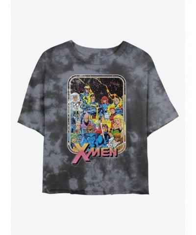 Marvel X-Men 70's Heroes Tie-Dye Girls Crop T-Shirt $7.63 T-Shirts