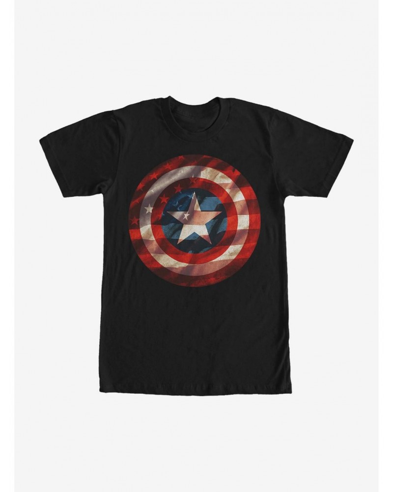 Marvel Captain America Shield Flag T-Shirt $7.07 T-Shirts