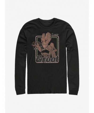 Marvel Guardians Of The Galaxy Thrifted Groot Long-Sleeve T-Shirt $10.79 T-Shirts