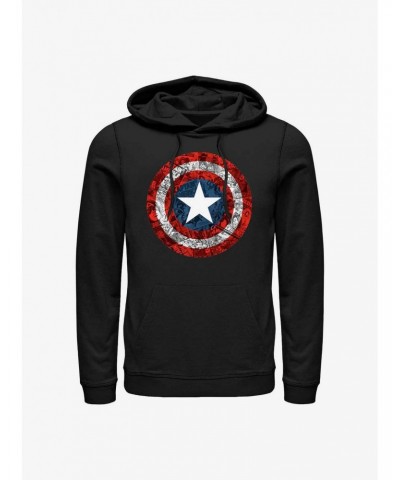 Marvel Captain America Comic Book Shield Overlay Hoodie $17.96 Hoodies