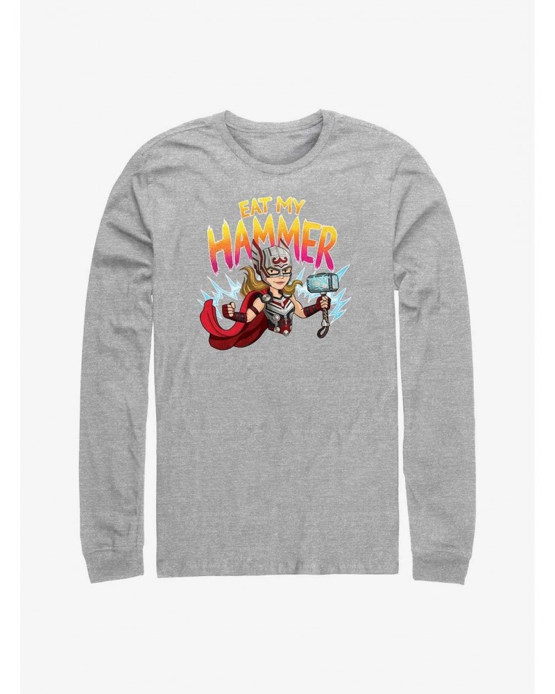 Marvel Thor: Love and Thunder Mighty Thor Eat My Hammer Long-Sleeve T-Shirt $7.90 T-Shirts