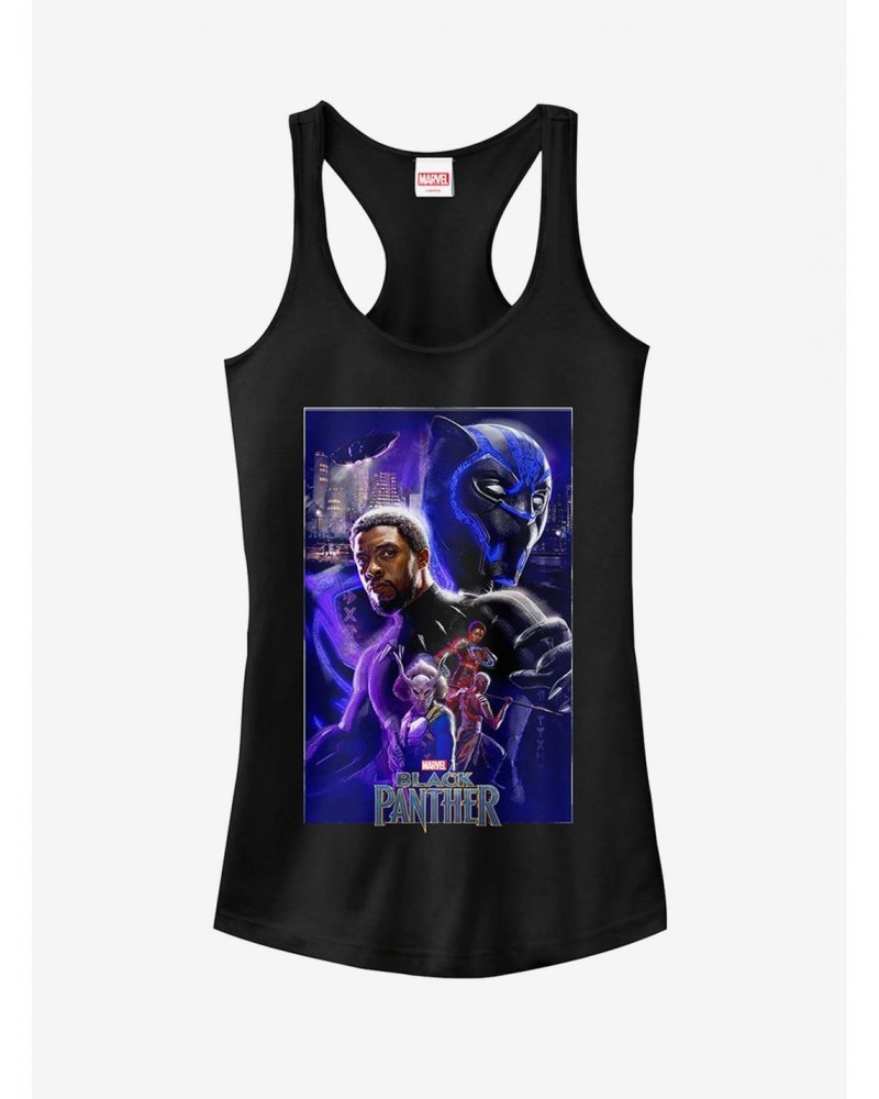 Marvel Black Panther 2018 Character Collage Girls Tanks $6.18 Tanks