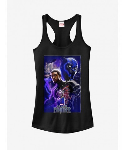 Marvel Black Panther 2018 Character Collage Girls Tanks $6.18 Tanks